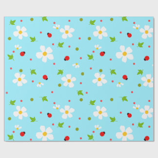 Papel De Regalo Jardín de Mariquitas Patrón Floral Sin Costuras