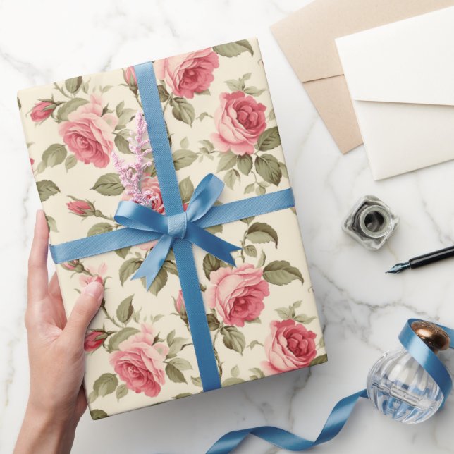Papel De Regalo Jardín de Rosas Rosadas (Regalar)