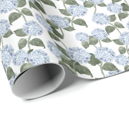 Papel De Regalo Jardín de Verano Hortensias Azules