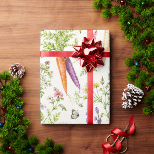 Papel de regalo Jardín de Zanahorias Acuarela