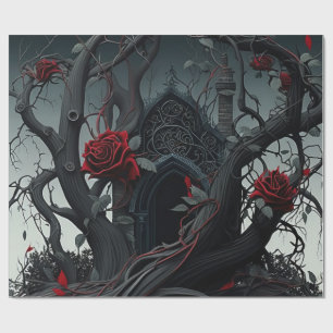 Papel De Regalo Jardín del Rosa del Cementerio Gótico
