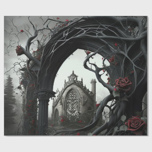 Papel De Regalo Jardín del Rosa del Cementerio Gótico