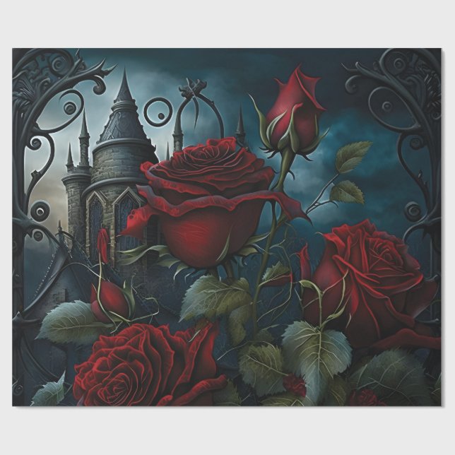 Papel De Regalo Jardín del Rosa del Cementerio Gótico (Superficie plana)