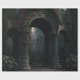 Papel De Regalo Jardín del Rosa del Cementerio Gótico