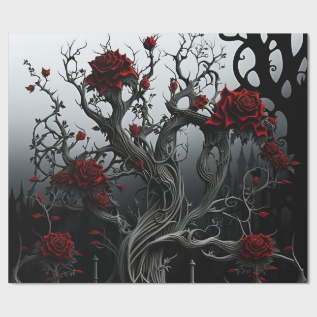 Papel De Regalo Jardín del Rosa del Cementerio Gótico (Superficie plana)