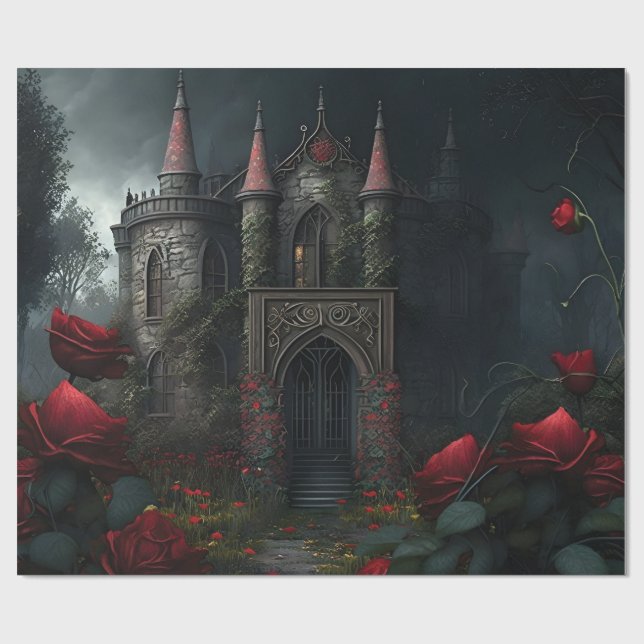 Papel De Regalo Jardín del Rosa del Cementerio Gótico (Superficie plana)