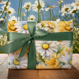 Papel De Regalo Jardín elegante de crema de mantequilla floral de 