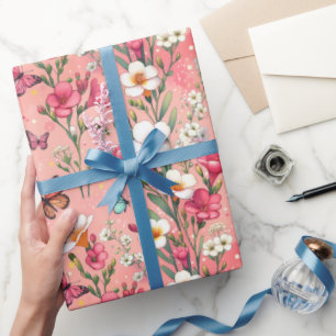 Papel De Regalo Jardín Flor de Rubor
