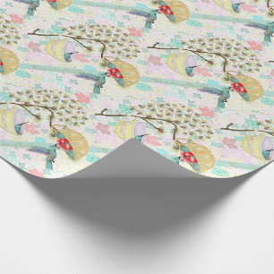 Papel De Regalo Jardín floral Cute Hummingbirds Teacup