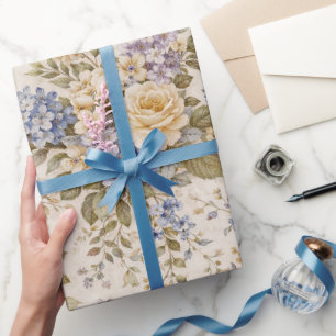 Papel De Regalo Jardín Florido de Marfil Suave