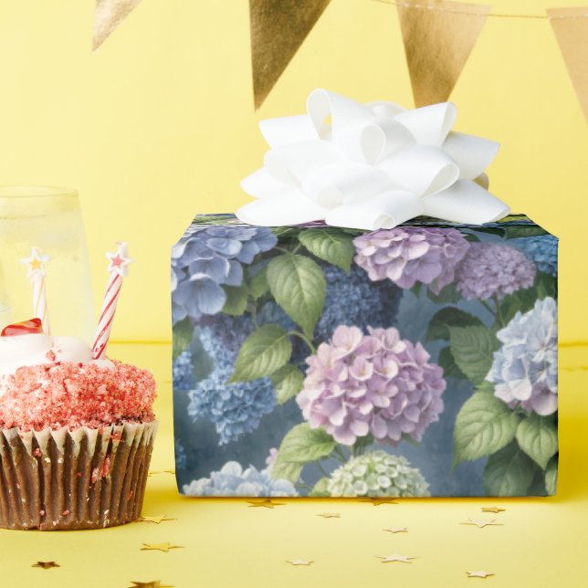 Papel De Regalo Jardín Hydrangea de Verano (Fiesta de cumpleaños )