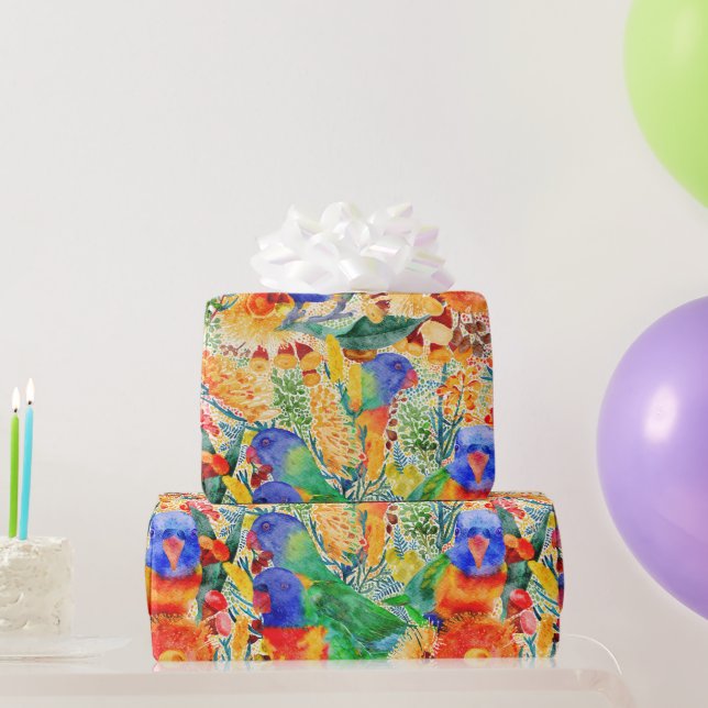 Papel De Regalo Jardín Rainbow Lorikeet (Regalos de fiesta)