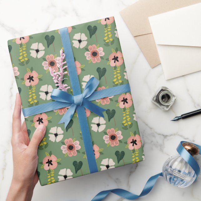 Papel De Regalo Jardín Retro en Flor (Regalar)