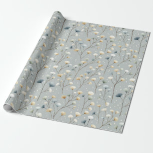 Papel De Regalo Jardín Sereno Floral Patrón de Lluvia (7)