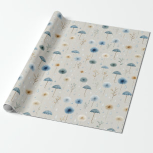 Papel De Regalo Jardín Sereno Floral Patrón de Lluvia (8)