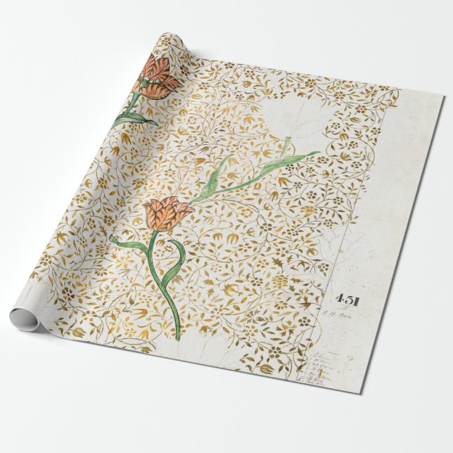 Papel De Regalo Jardín Tulip 1885 Por William Morris (Desenrollado)