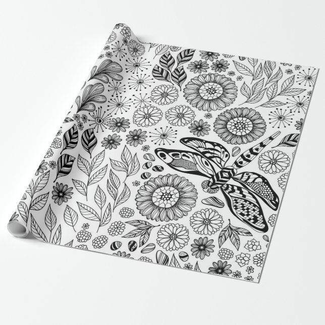 Papel De Regalo Jardines de dragón (Desenrollado)