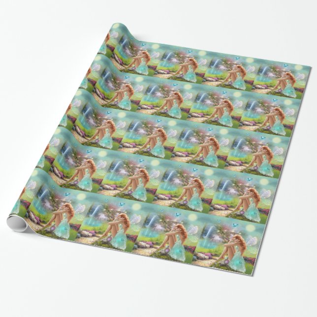 Papel De Regalo Jardines de hadas encantados (Desenrollado)
