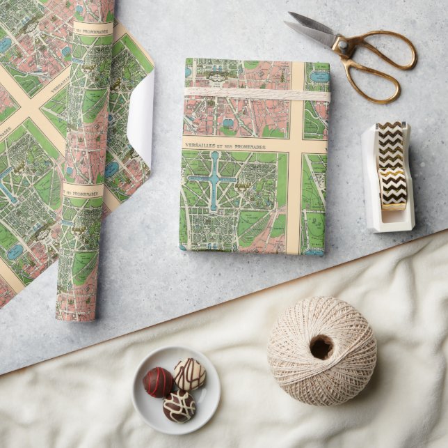 Papel De Regalo Jardines de Versalles, Vintage restaurado 1920 (Artesanía)