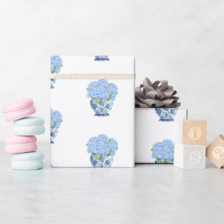 Papel De Regalo Jarrón azul y blanco de Chinoiserie envolviendo Ho