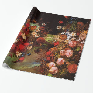 Papel De Regalo Jarrón con amapolas, acianos, peonías..Van Gogh