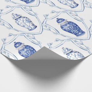Papel De Regalo Jarrón de jengibre azul y blanco Chinoiserie