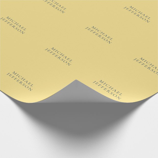 Papel De Regalo Jasmine & Slate Grey Minimalist Plain Modern Name (Esquina)