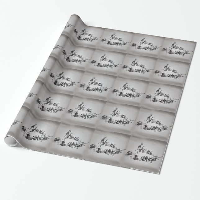 Papel De Regalo Jazz de New Orleans (Desenrollado)