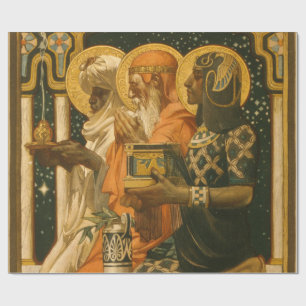 Papel De Regalo JC Leyendecker Tres Reyes Magos Navidad Vintage