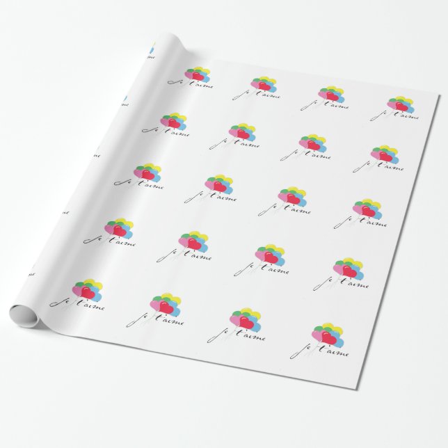 Papel De Regalo Je' taime (te amo) (Desenrollado)
