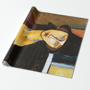 Papel De Regalo Jeanne Hebuterne con Gorra y collar, Modigliani