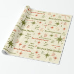 Papel De Regalo Jennifer Mid­Retro Merry Christmas<br><div class="desc">Personalizado para Jennifer: Patrón de Navidad Retro Merry de Medio siglo. Diseño estético y nostálgico de estilo vintage con un ambiente moderno de mediados de los años 50. Cuenta con letras divertidas y lindas estrellas de Navidad de la era atómica. Sin inconveniente. Incluye el nombre de Jennifer. Por Kierkegaard Design...</div>