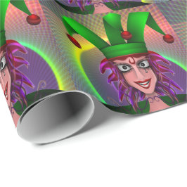 Papel De Regalo Jester del Carnaval de Mardi Gras