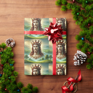 Papel De Regalo Jesucristo usando el arte del paisaje de la corona