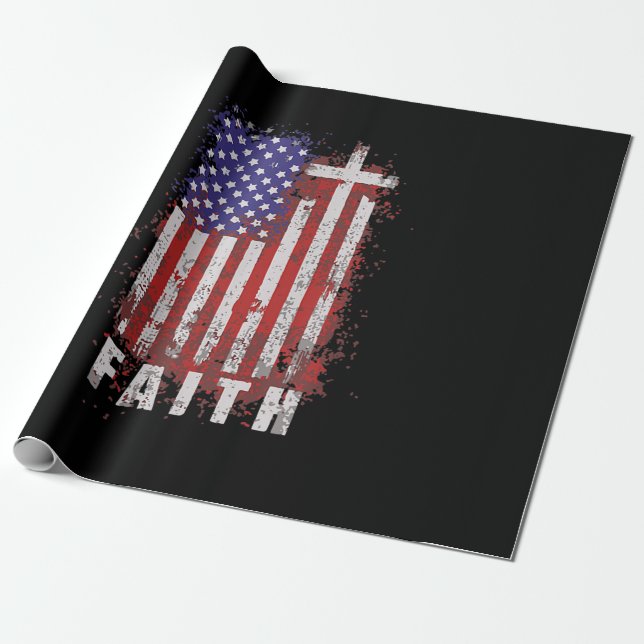 Papel De Regalo Jesús Amor| Fe cristiana patriótica Jesús USA (Desenrollado)