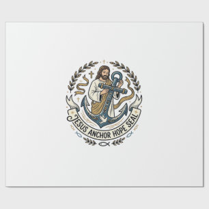 Papel De Regalo Jesús Ancla Esperanza Sello Jesús Ancla Esperanza
