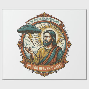 Papel De Regalo Jesús enojado Nube oscura de lluvia Relámpago Clim
