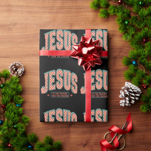 Papel De Regalo Jesús Es La Razón Navidad Cristiano Retro
