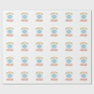 Papel De Regalo Jesús Es la Respuesta Diseño de Cruz Cristiana Vec