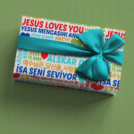 Papel de Regalo Jesus Te Ama Idiomas