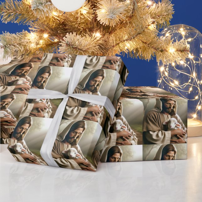 PAPEL DE REGALO JESÚS Y CORDERO NAVIDAD (Vacaciones)