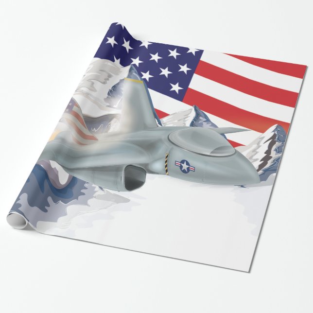 Papel De Regalo Jet de caza estadounidense (Desenrollado)