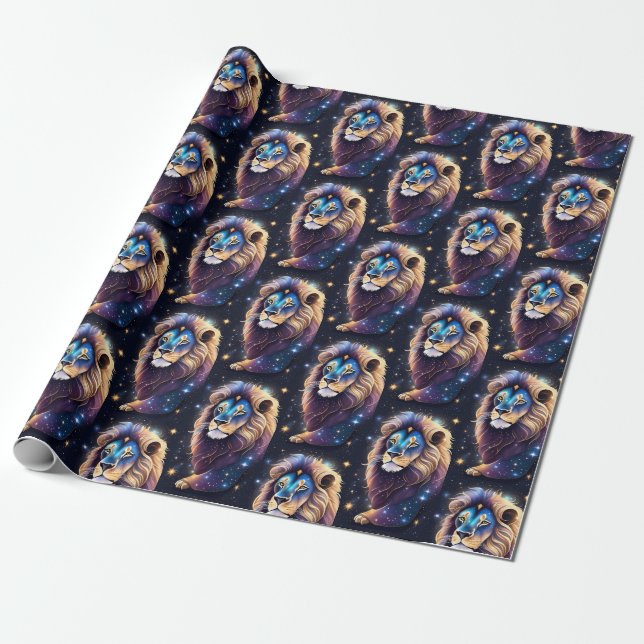 Papel De Regalo Jewel Galaxy Zodiac Leo (Desenrollado)