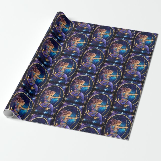 Papel De Regalo Jewel Galaxy Zodiac Sagittarius (Desenrollado)