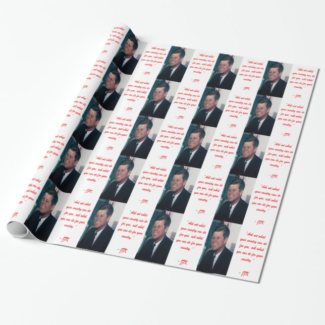 Papel De Regalo JFK & Cita de No Preguntes (Desenrollado)