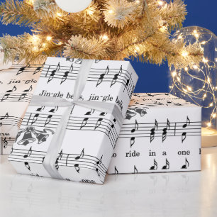 Papel De Regalo Jingle Bells Sheet Navidades de música envolviendo