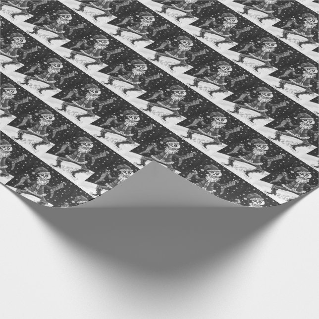 PAPEL DE REGALO JINGLE BONES SANTA, VACACIONES SKELETON Y ALMACENA (Esquina)