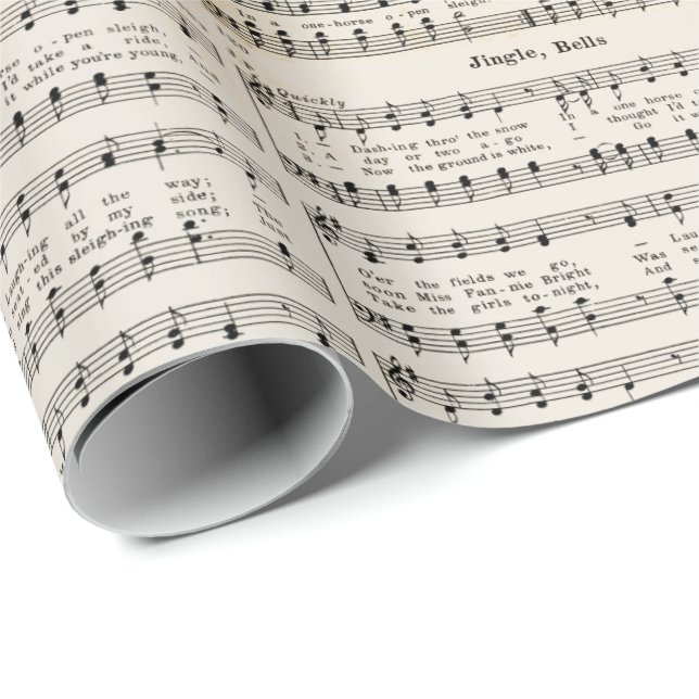 Papel De Regalo ¡Jingle de 1850, campanas! Navidades envolviendo d (Esquina del rollo)