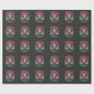 Papel De Regalo Jingle Hell Navidades Krampus Evil Xmas
