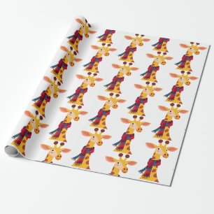 Papel De Regalo Jirafa con diseño de bufanda, impresión de jirafa 